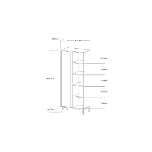 Hanah home Iraz AtlanticAnthracite Bookshelf Slike