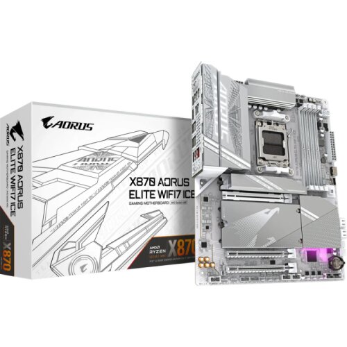Gigabyte X870 AORUS ELITE WIFI7 ICE, DDR5, SATA3, USB4, DP, 2.5GbE, WiFi 7, AM5 ATX Cene