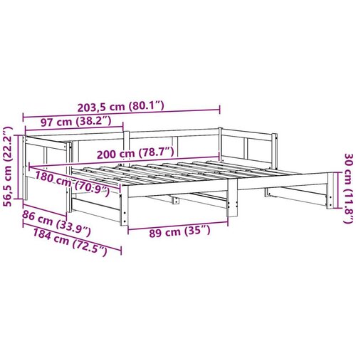  krevet za povlačenje za dan bijelo 180 x 200 cm Slike