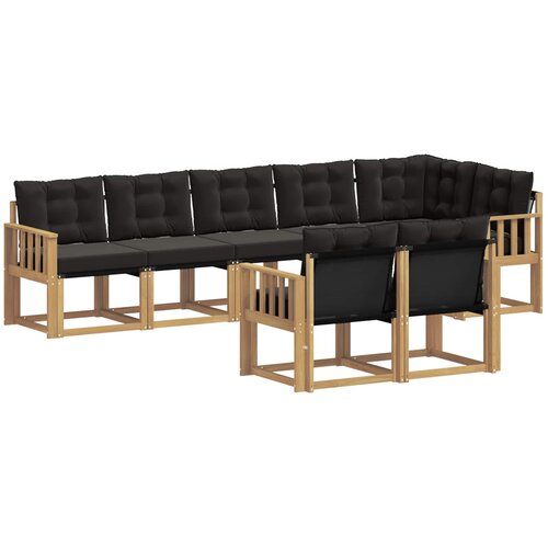 vidaXL Zunanja garnitura za sedenje z blazino 8 pcs Bela in črna, (5000282090) Cene