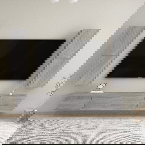 VidaXL Zidni TV ormarići 2 kom boja sivog hrasta sonome 30 5x30x110 cm Slike
