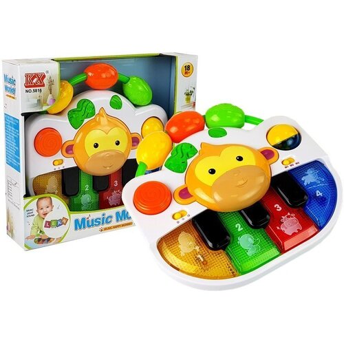 Lean Toys Klavir opica za dojenčke, zvok in svetloba Cene