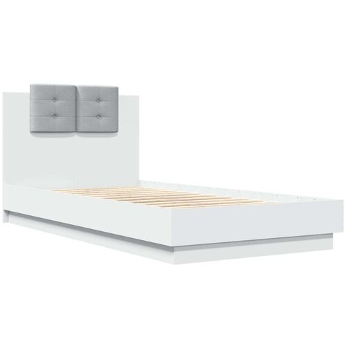 VidaXL Okvir za krevet s uzglavljem bijeli 75x190 cm konstruirano drvo Slike