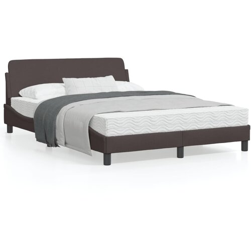 VidaXL Posteljni okvir z vzglavjem temno rjav 140x200 cm blago Slike