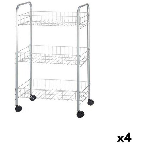Kolica za Povrće Srebrna Metal Plastika 37 x 27 x 62 3 cm (4 kom.) Cijene