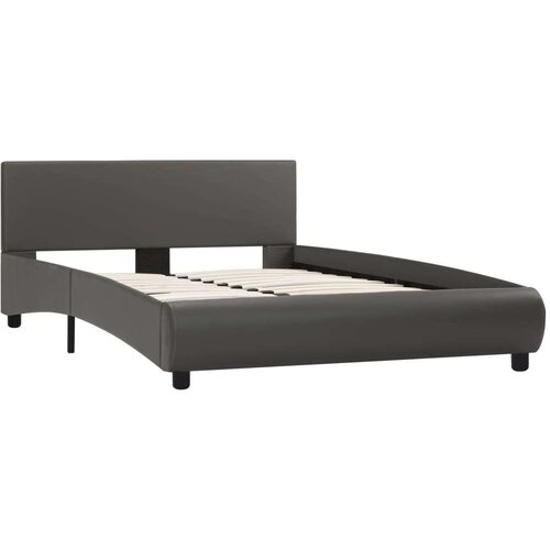 VidaXL Okvir za krevet od umjetne kože s LED svjetlom sivi 140x200 cm Slike