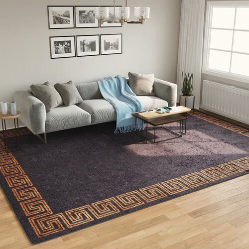 vidaXL Preproga pralna črna in zlata 400x300 cm protizdrsna Cene