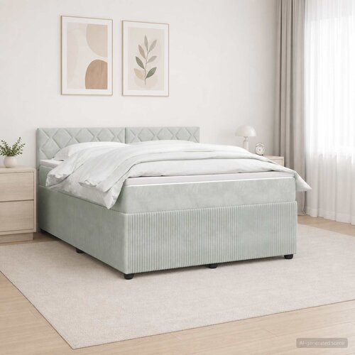  Boxspring krevet s madracem Svjetlosiva 140 x 200 cm Bar&amp;scaron;un Slike