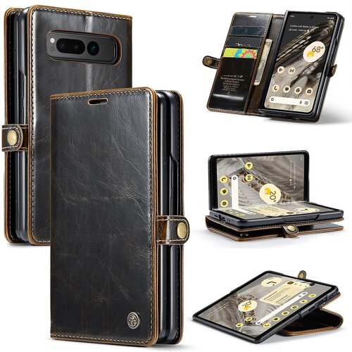 INORCO Waxy Crazy Horse PU ovitek za telefon Google Pixel Fold, ovitek za telefon Wallet s stojalom, (22032977) Slike