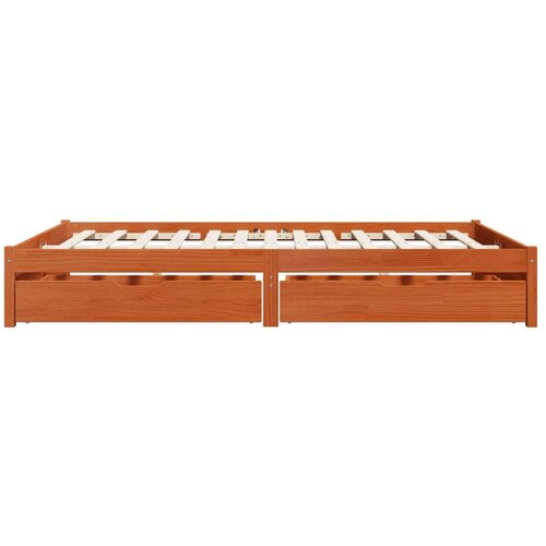  Okvir za krevet s ladicama Vosak smeđa 160 x 200 cm Slike