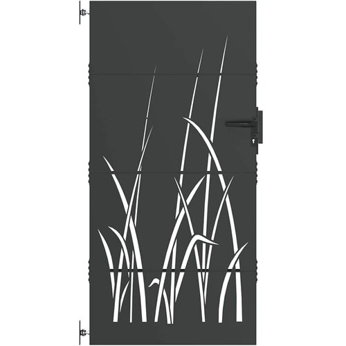 vidaXL Vrtna vrata Črna 85 x 200 cm Jeklo s pra&scaron;nim premazom, (5000249678) Cene