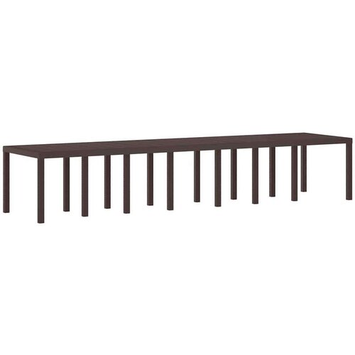 VidaXL Stol za vrt smeđi 400x100x73 cm Poli Ratan, Stol za vrt smeđi 250x100x73 cm Poli Ratan, Stol za vrt smeđi 150x100x73 cm Poli Ratan Slike