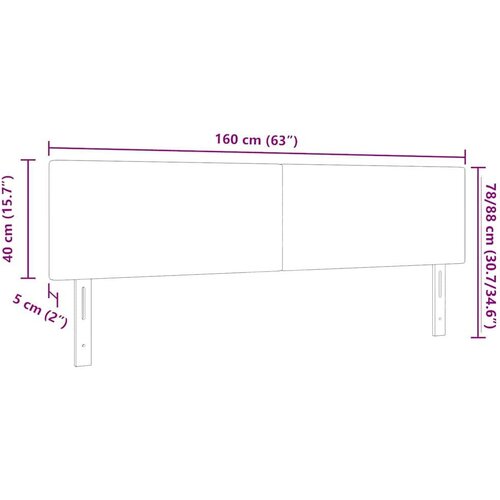 LED glava kreveta S LED lampica Siva zelena 160 cm Poliester Slike