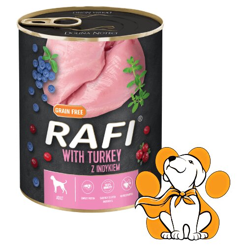 Rafi Dog Grain Free Turkey 800g, Vlažna Hrana Sa Ćuretinom Za Lagane Obroke Cene