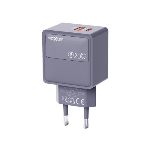  Kuciste punjaca moxom mx-hc286 type c + usb 20w sivi ( P1287 ) Slike