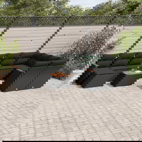 vidaXL 11-dijelni set vrtnih sofa od poliratana s jastucima crni Cijene