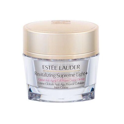 Est&amp;eacute;e Lauder Revitalizing Supreme Light+ Global Anti-Aging Cell Power Creme Oil-Free posvetlitvena krema proti gubam za normalno in me&amp;scaron;ano kožo 50 ml po&amp;scaron;kodovana &amp;scaron;katla za ženske Slike