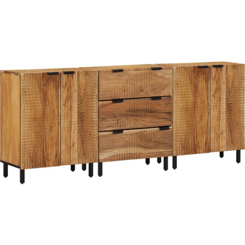 3 kom. sideboard  smeđa  60x33x75 cm  čvrsto drvo bagrem Cijene
