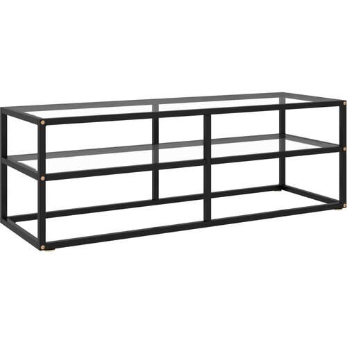 The Living Store TV omarica črna s kaljenim steklom 120x40x40 cm - TV Omarica, (21375678) Slike