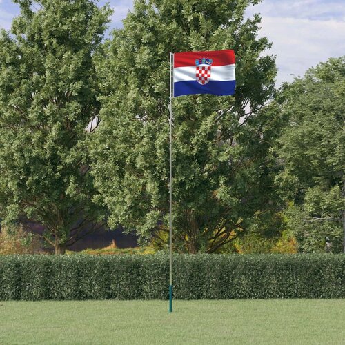 vidaXL Hrvatska zastava i jarbol 5 55 m aluminijski Cijene