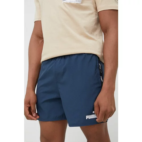 Puma Kratke hlače za vadbo ESS+ Tape moške, mornarsko modra barva