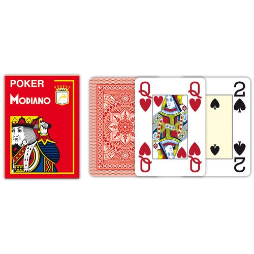 Modiano karte poker 4 jumbo - red Slike