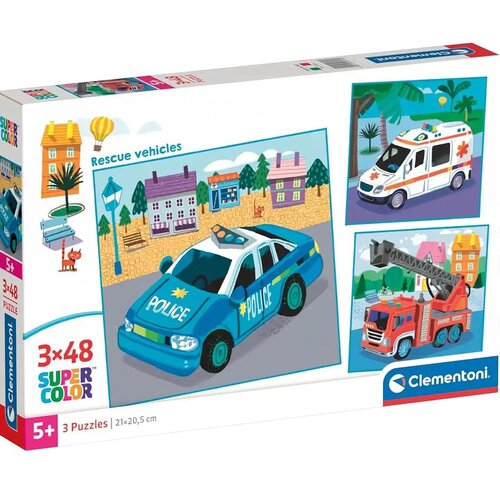 Clementoni Reševalna vozila 3x48-delna Supercolor sestavljanka - Cene