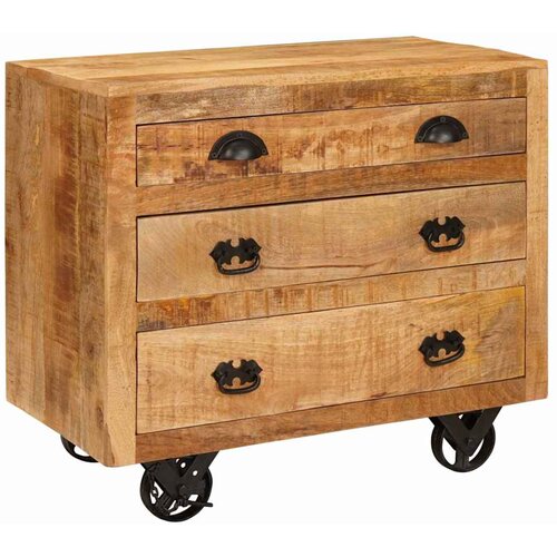 vidaXL Stranska omara Rjava 70 x 38 x 63 cm trden mangov les Cene