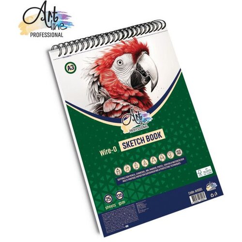 Artline Spiralni blok za skiciranje A3 25L 135gsm Portrait Extra white Slike