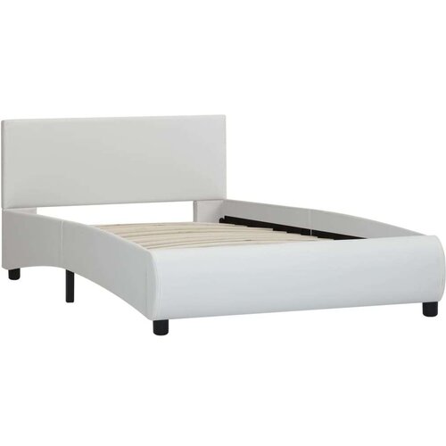  Okvir za krevet od umjetne kože s LED svjetlom bijeli 90x200 cm Slike