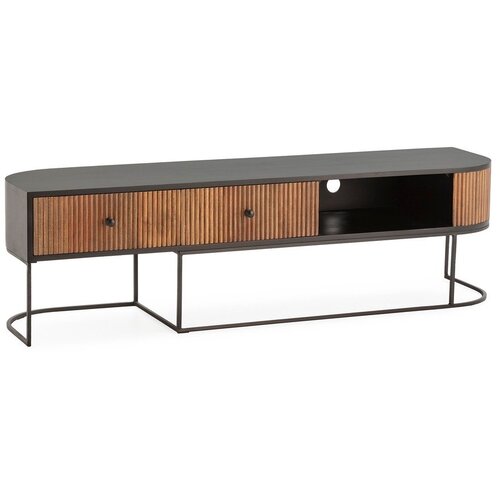 MOME TV komoda od masivnog manga u prirodnoj boji 160x45x40 cm Curve &amp;ndash; Slike