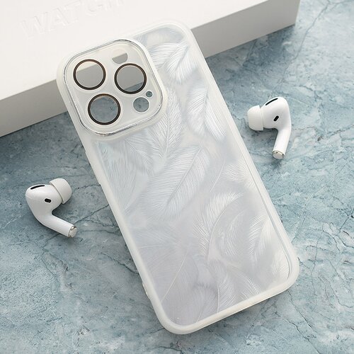  Maska za iPhone 15 Pro Max Glitter Feather bela Cene