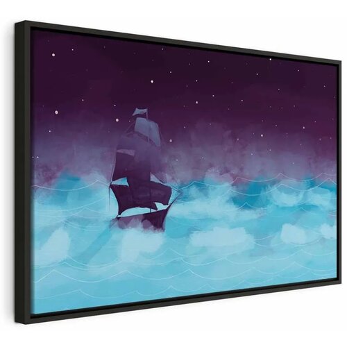  Slika - Night Waves (1 Part) Wide - Third Variant 90x60 U crnom drvenom okviru Cene