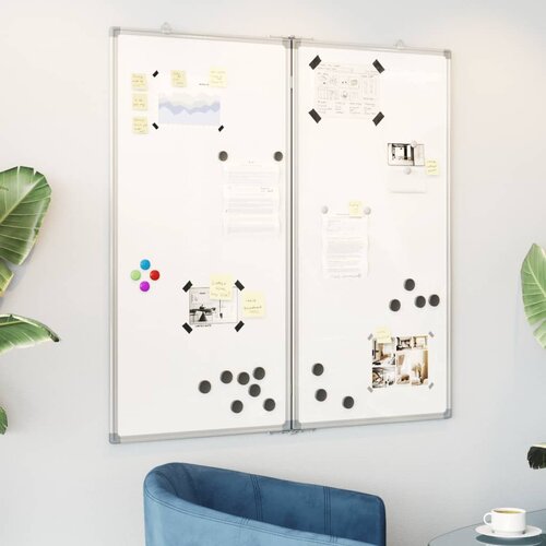 vidaXL Magnetna bijela ploča sklopiva 80 x 80 x 1,7 cm aluminijska Cijene