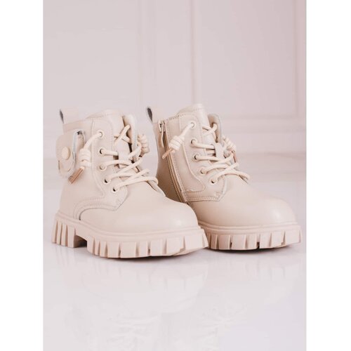 SHELOVET Beige girls&amp;#039; ankle boots with pocket Slike
