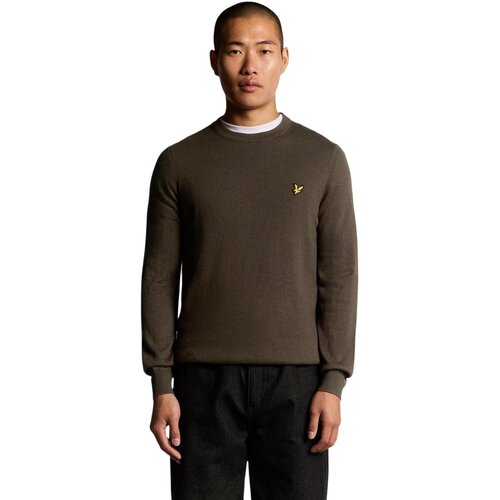 Lyle &amp;amp; Scott Puloverji Cotton Merino Crew Neck Jumper KN2110VC Kostanjeva Slike
