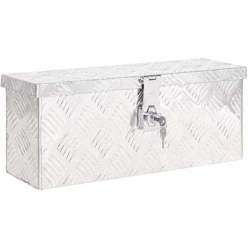 vidaXL Kutija za pohranu srebrna 50 x 20,5 x 15 cm aluminijska