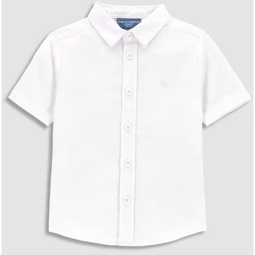 Coccodrillo Bombažna srajca za dojenčka bela barva