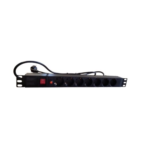 Razvodni PDU za rack sa 7 utičnih mesta1U aluminijum, 2m kabl Cene