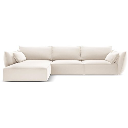 Mazzini Sofas Bež baršunasti kutna garnitura (s lijevim kutom/s ležaljkom) Vanda – Cene