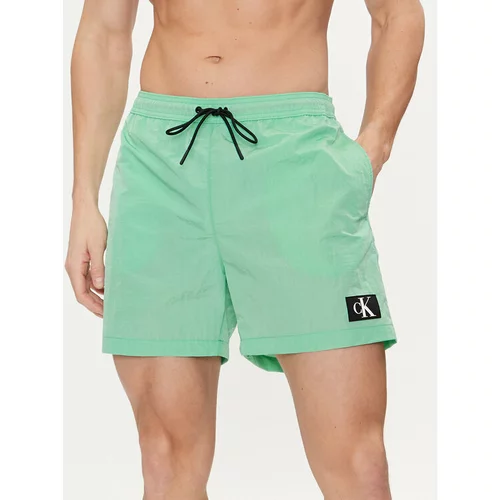 Calvin Klein Swimwear Kopalne hlače KM0KM00980 Zelena Regular Fit