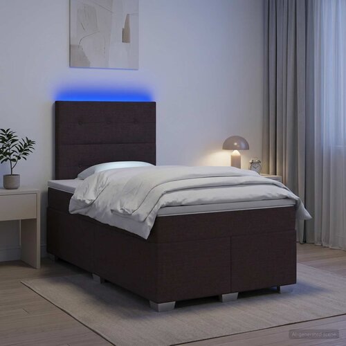  Boxspring krevet s madracem Tamno smeđa 120 x 190 cm Tkanina Cijene