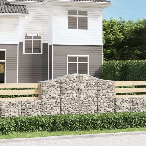  Obokana gabionska košara 13 kos 200x50x120/140cm cinkano železo, (20758041) Cene
