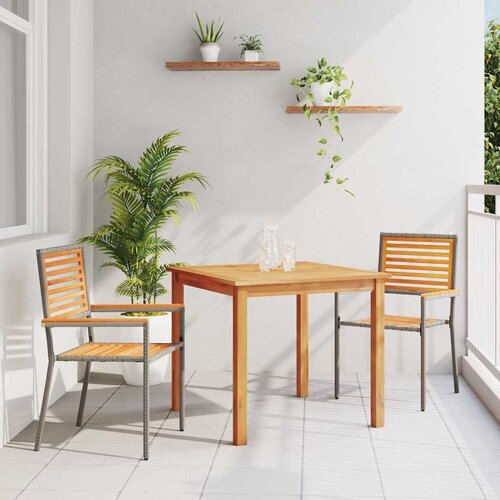  Vrtni set za objed 3 pcs Siva Čvrsto drvo akacije Cene