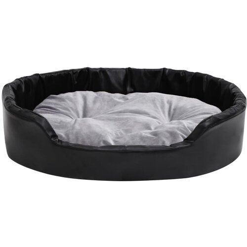  Krevet za pse crno-sivi 90 x 79 x 20 cm od pli&amp;scaron;a i umjetne kože Slike