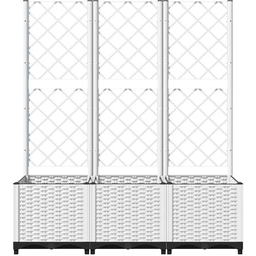  Vrtna sadilica s re&amp;scaron;etkom bijela 120 x 40 x 136 cm PP Slike