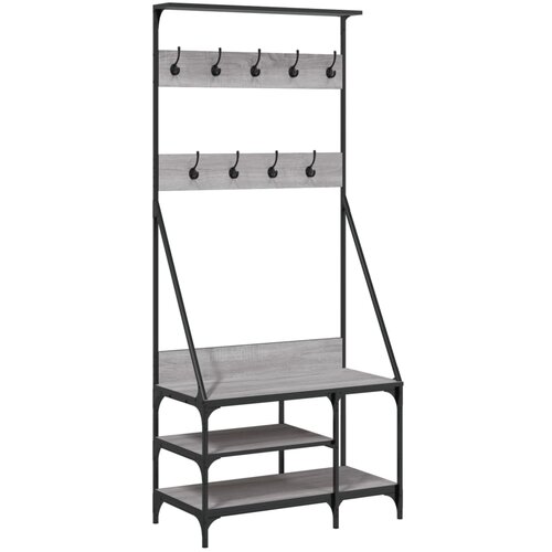Maison Chic Regal za oblačila s delom za čevlje - Polica za čevlje siva sonoma 80x40x184 cm, (21776234) Slike