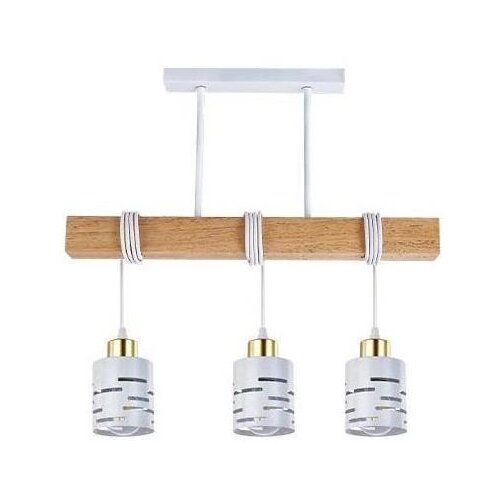 Luster na sajli ELEN 3xE27/35W/230V bela/zlatna/braon Slike