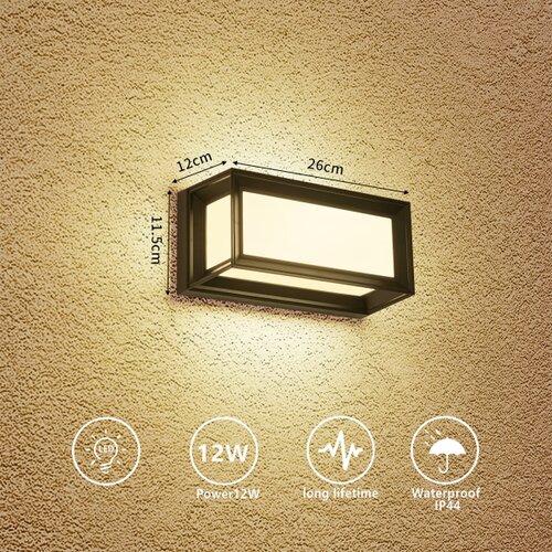  Brilagi - spolja&amp;scaron;nje zidno LED svetlo PARKER LED/12W/230V crno IP44 Slike