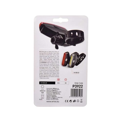 Emos led svetilka za kolo cob, set sprednja+zadnja P3922 Cene